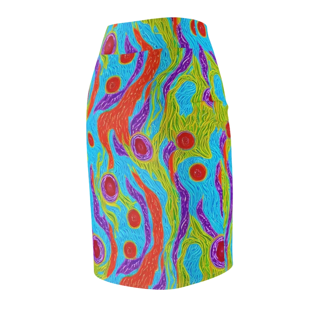Chromatic Harvest on Pencil Skirt — Back Side
