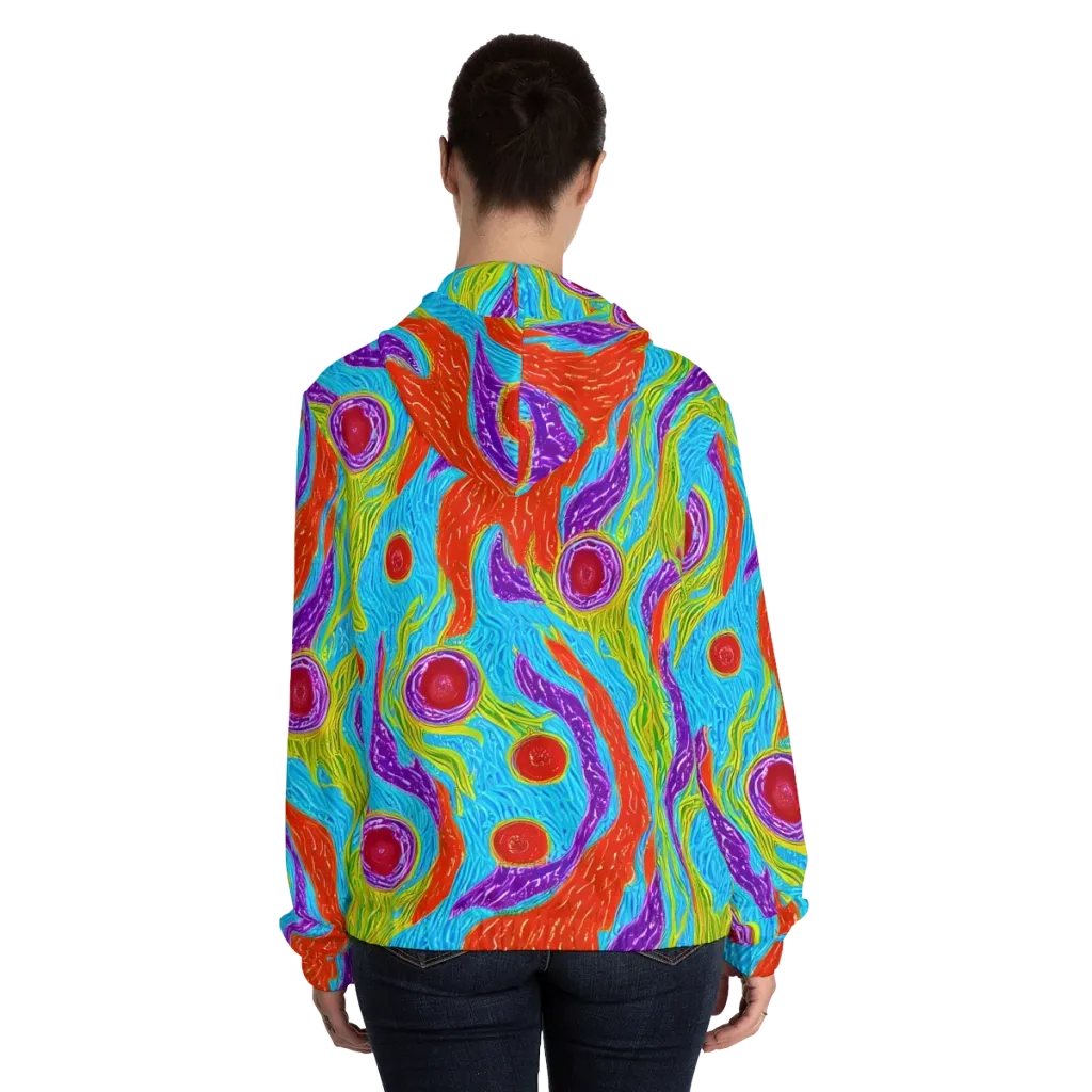 Chromatic Harvest on Women's Full-Zip Hoodie — Back On Person