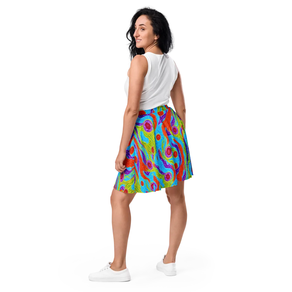 Chromatic Harvest on Skater Skirt — Back