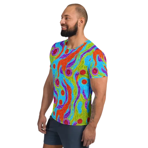 Chromatic Harvest on a Men's Athletic T-Shirt