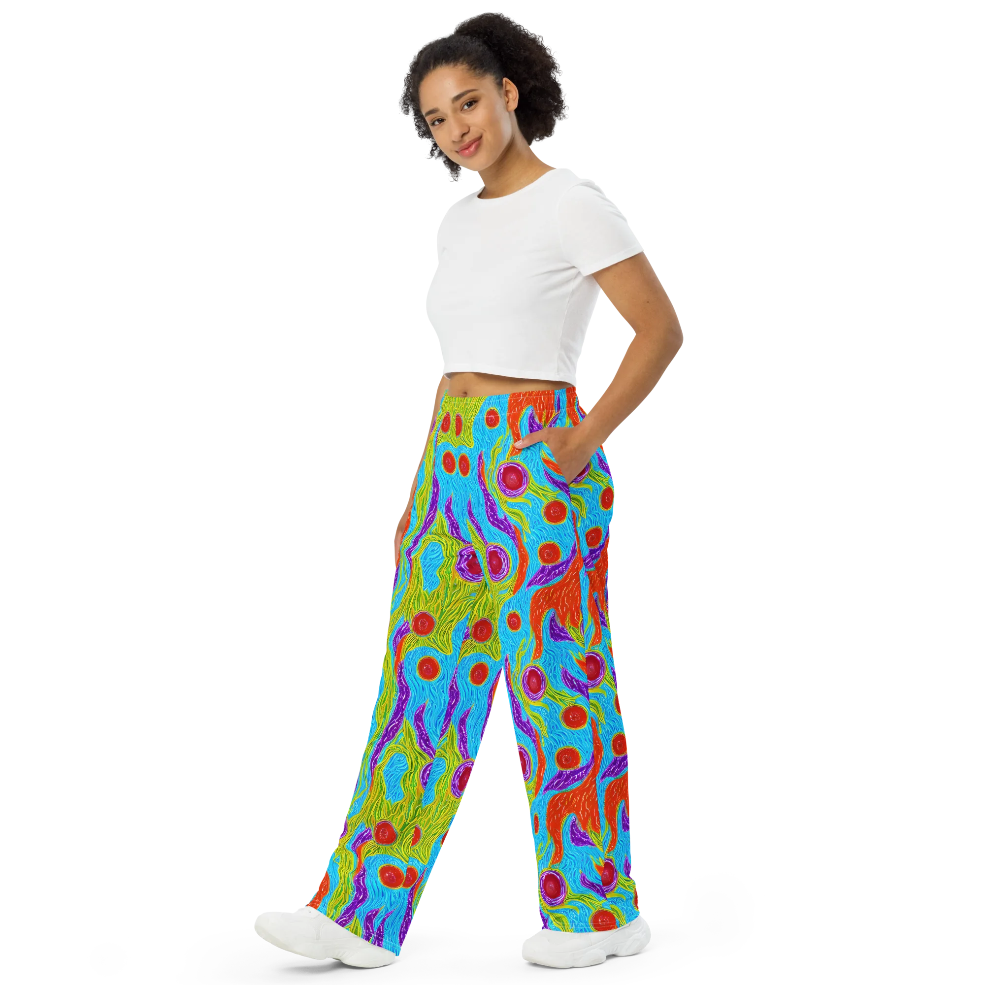 Chromatic Harvest on Wide-Leg Pants — Left Front