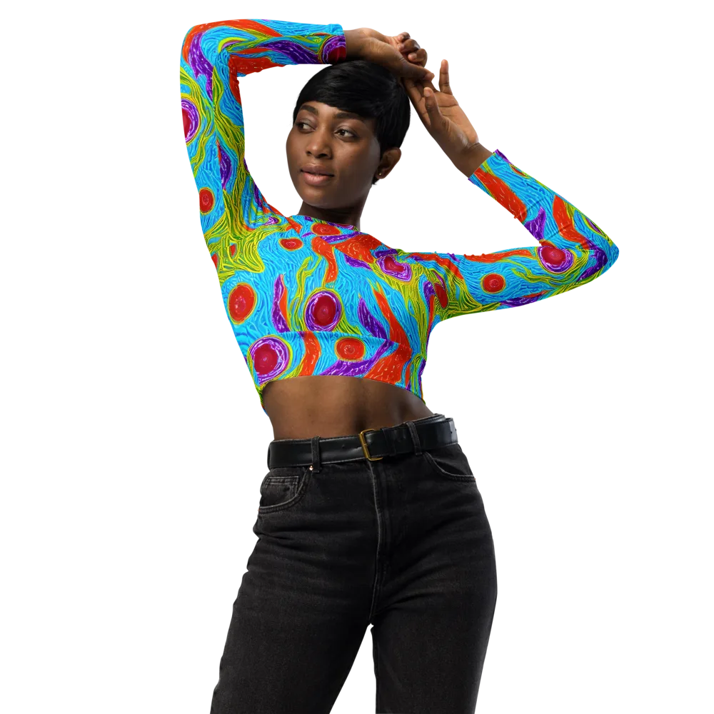 Chromatic Harvest on Long Sleeve Crop Top — Front