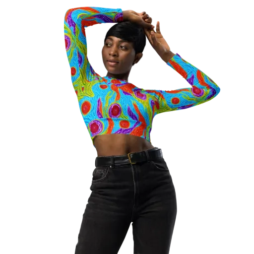 Chromatic Harvest on a Long Sleeve Crop Top