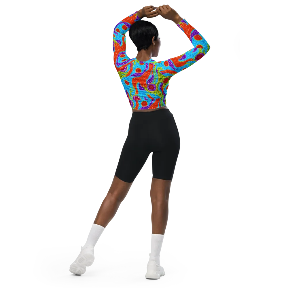Chromatic Harvest on Long Sleeve Crop Top — Back