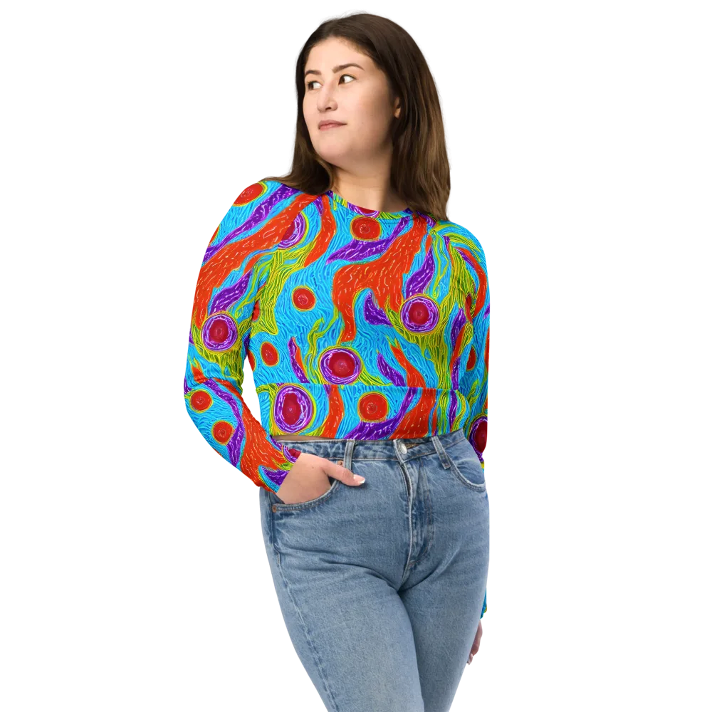 Chromatic Harvest on Long Sleeve Crop Top — Front