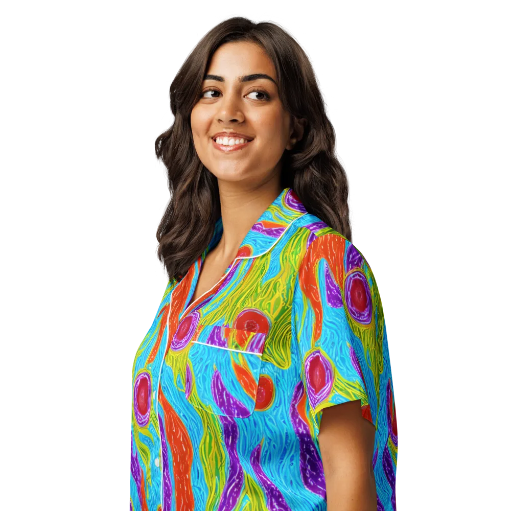 Chromatic Harvest on Women's Short Sleeve Pajama Top — Left Front