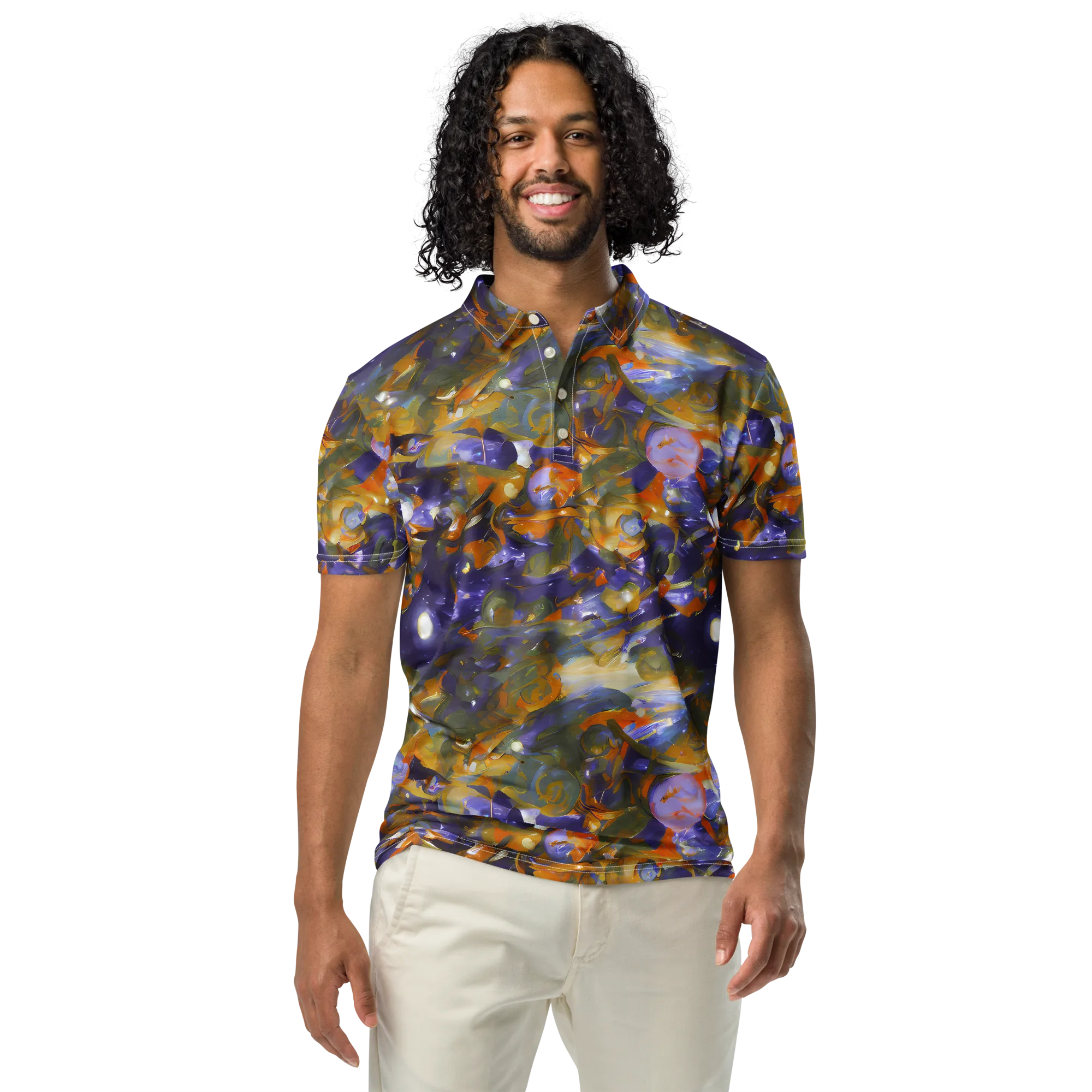 Electric Alchemy on Men's Slim Fit Polo Shirt — Front