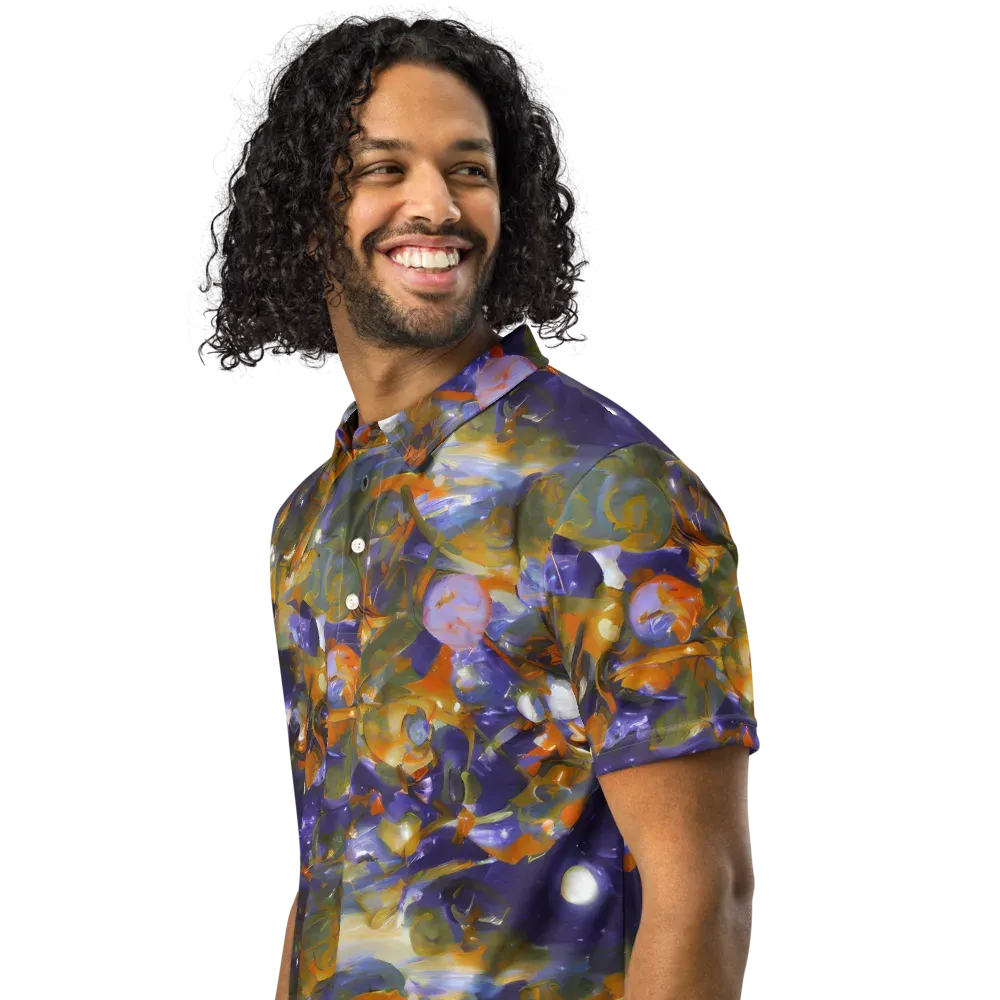 Electric Alchemy on Men's Slim Fit Polo Shirt — Left Front