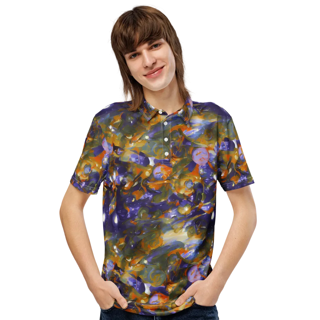Electric Alchemy on Men's Slim Fit Polo Shirt — Front
