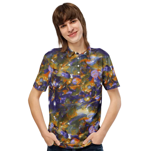 Electric Alchemy on a Men's Slim Fit Polo Shirt