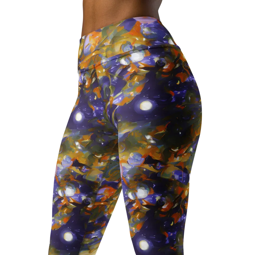 Electric Alchemy on Yoga Leggings — Left Front