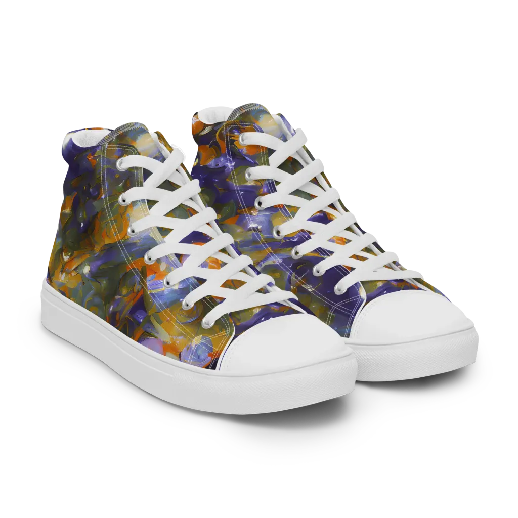 Electric Alchemy on Men's High Top Canvas Shoes — Right Front