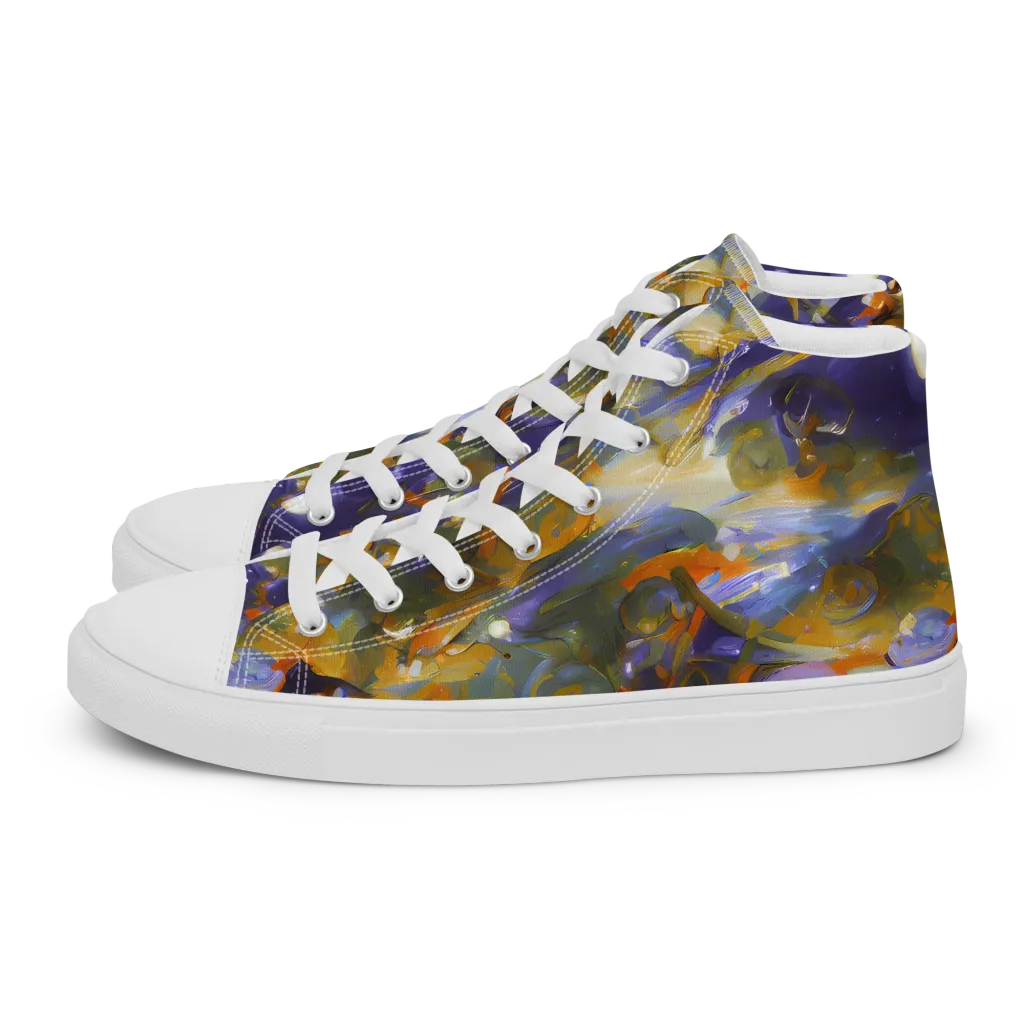 Electric Alchemy on Men's High Top Canvas Shoes — Left