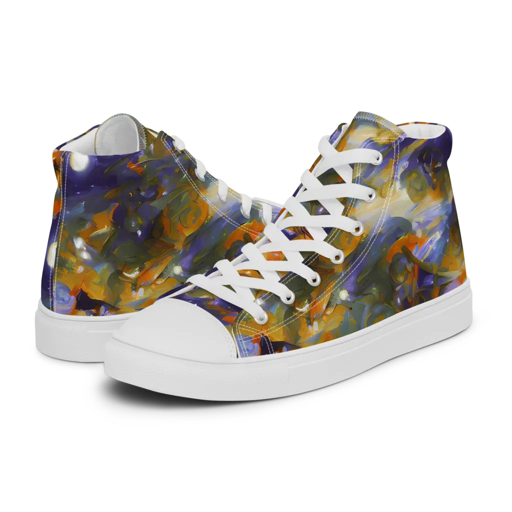 Electric Alchemy on Men's High Top Canvas Shoes — Left