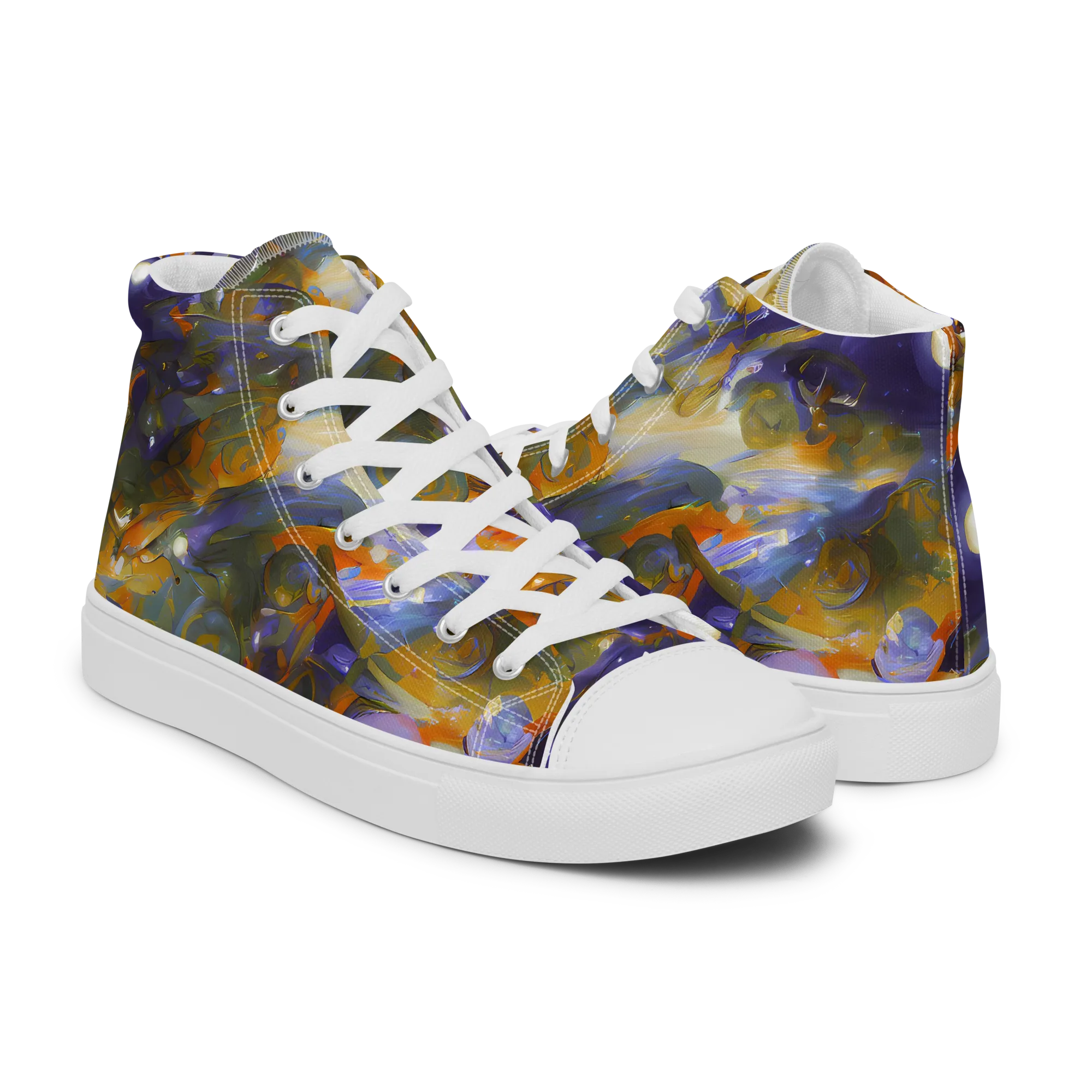Electric Alchemy on Men's High Top Canvas Shoes — Right