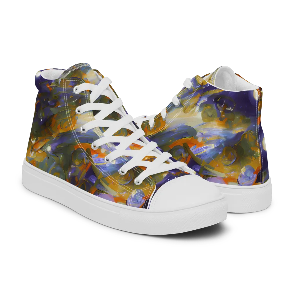 Electric Alchemy on Men's High Top Canvas Shoes — Right