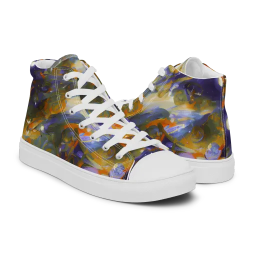 Electric Alchemy on a Men's High Top Canvas Shoes