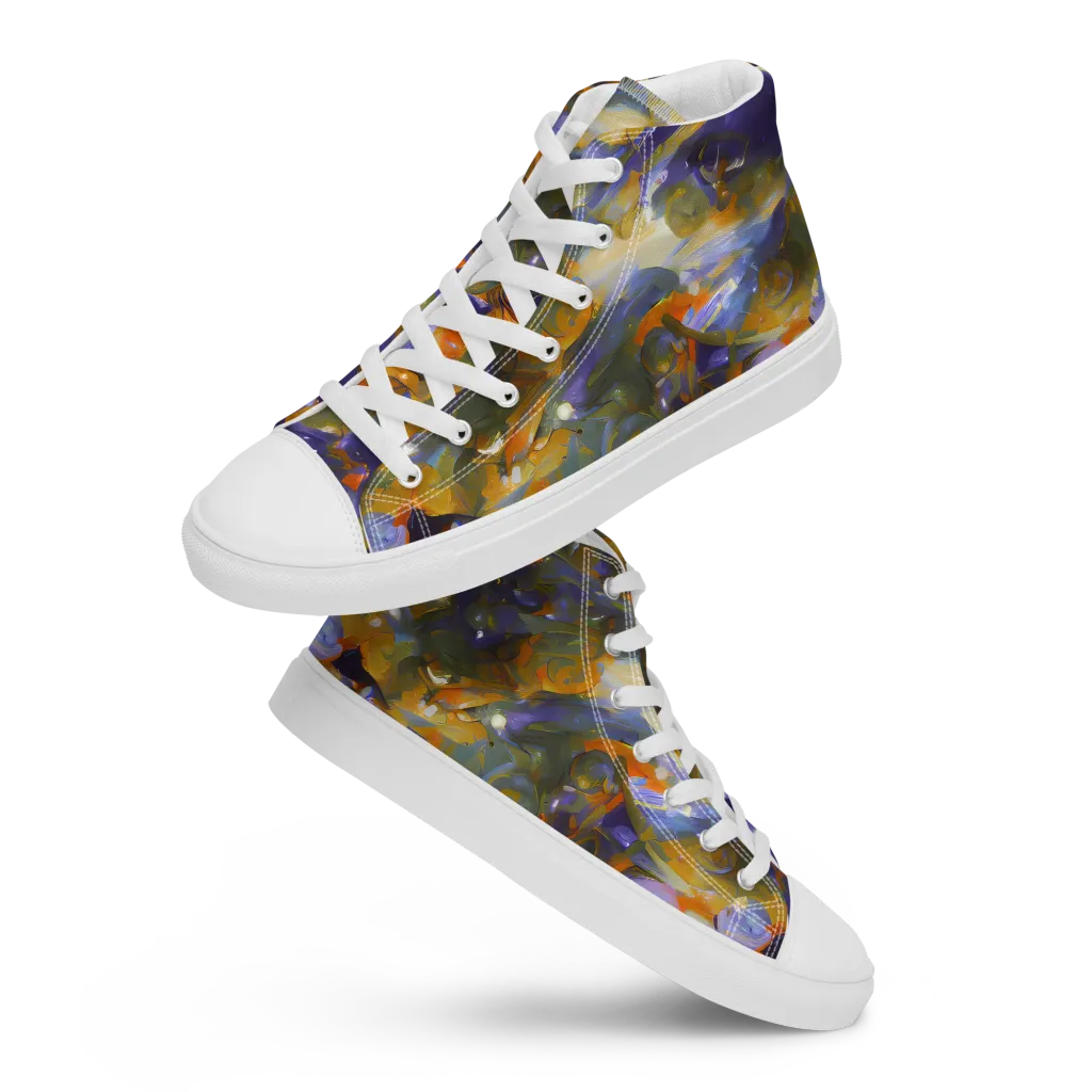 Electric Alchemy on Men's High Top Canvas Shoes — Front