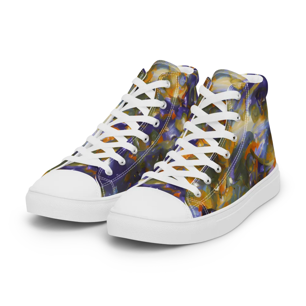 Electric Alchemy on Women's High Top Canvas Shoes — Left Front