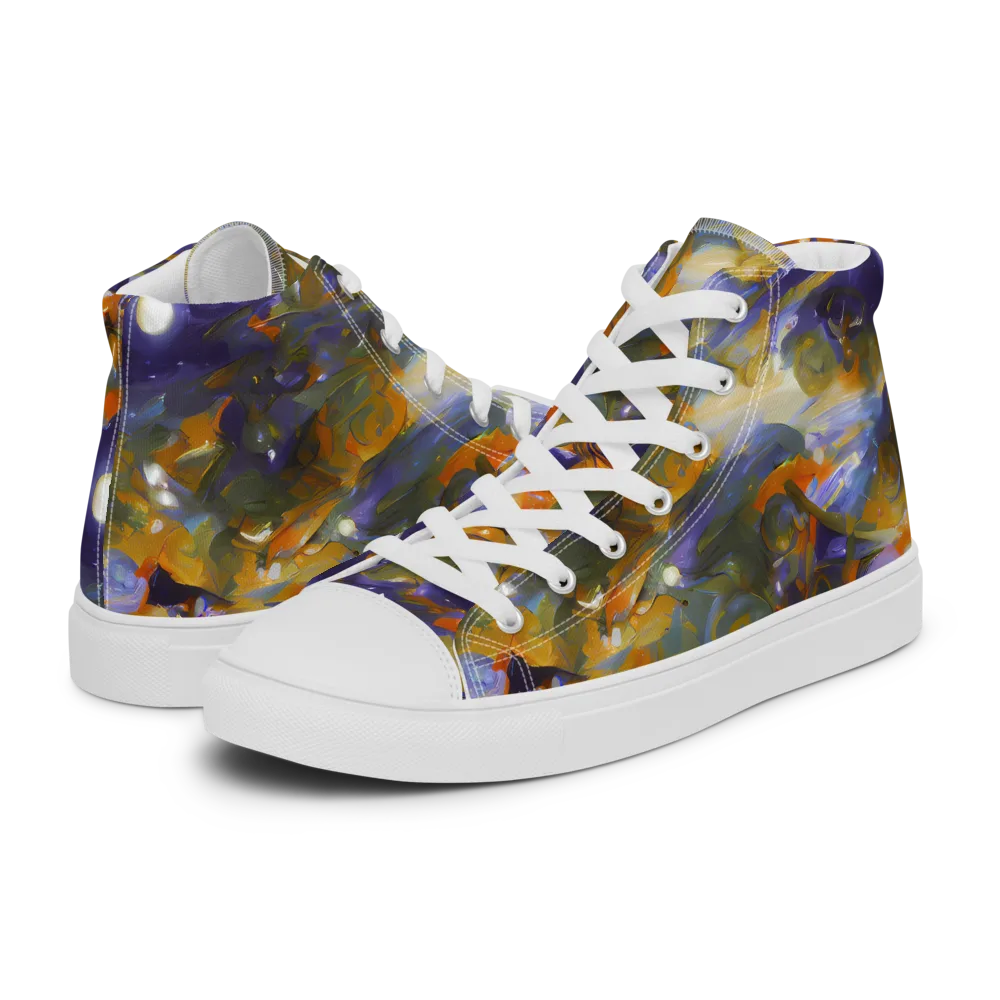 Electric Alchemy on Women's High Top Canvas Shoes — Left