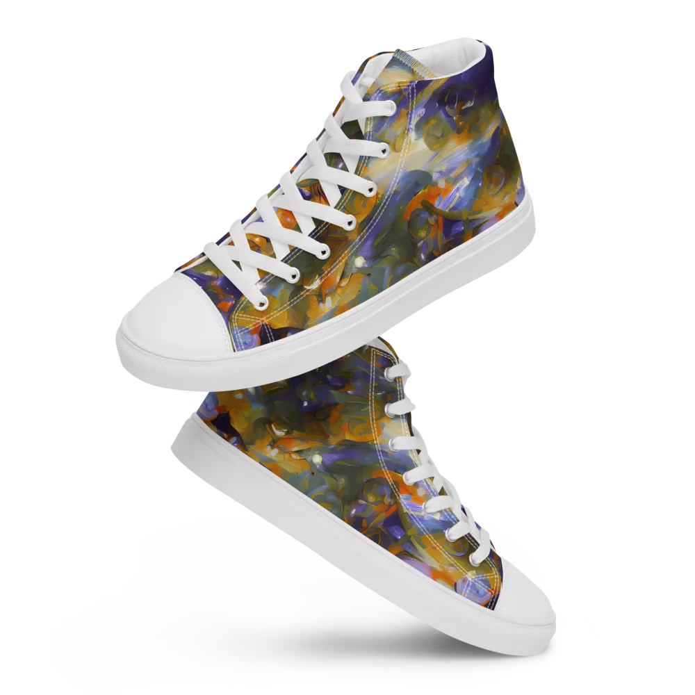 Electric Alchemy on Women's High Top Canvas Shoes — Front