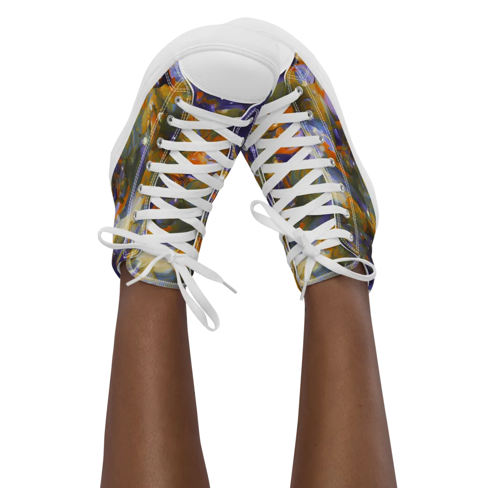Electric Alchemy on Women's High Top Canvas Shoes — Front