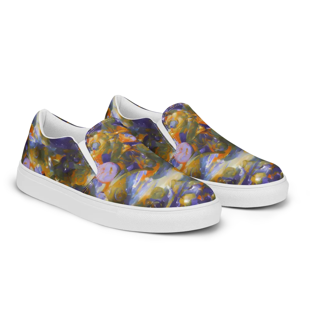 Electric Alchemy on Men's Slip-On Canvas Shoes — Right Front