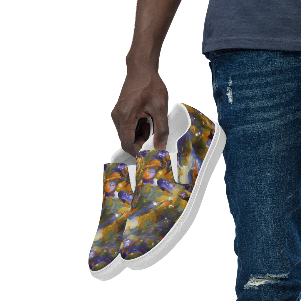 Electric Alchemy on Men's Slip-On Canvas Shoes — Left Front