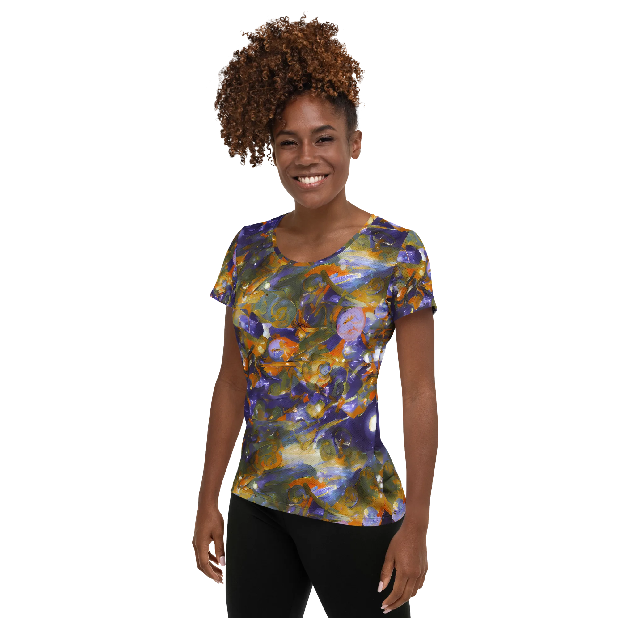Electric Alchemy on Women's Athletic T-Shirt — Left