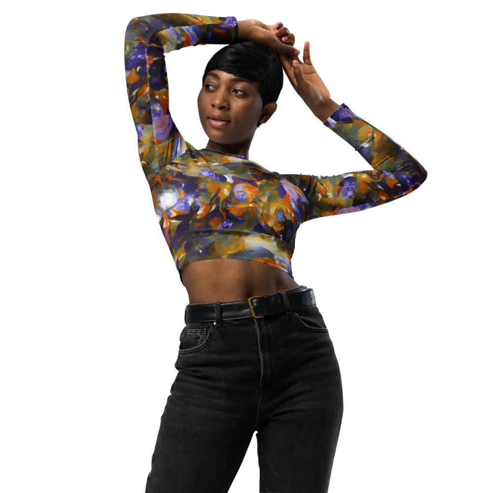 Electric Alchemy on Long Sleeve Crop Top — Front