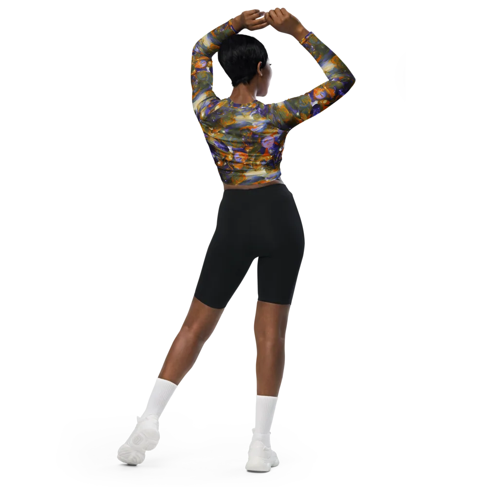 Electric Alchemy on Long Sleeve Crop Top — Back