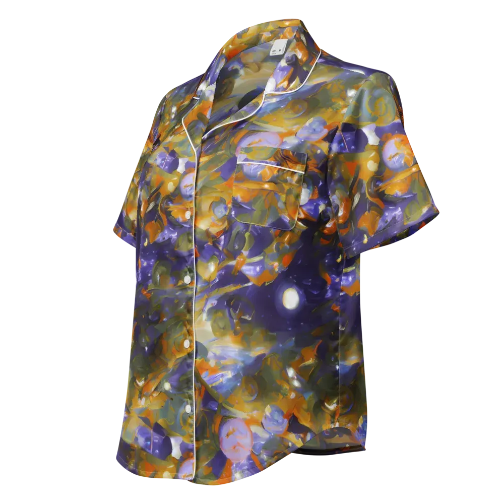 Electric Alchemy on Women's Short Sleeve Pajama Top — Left Front