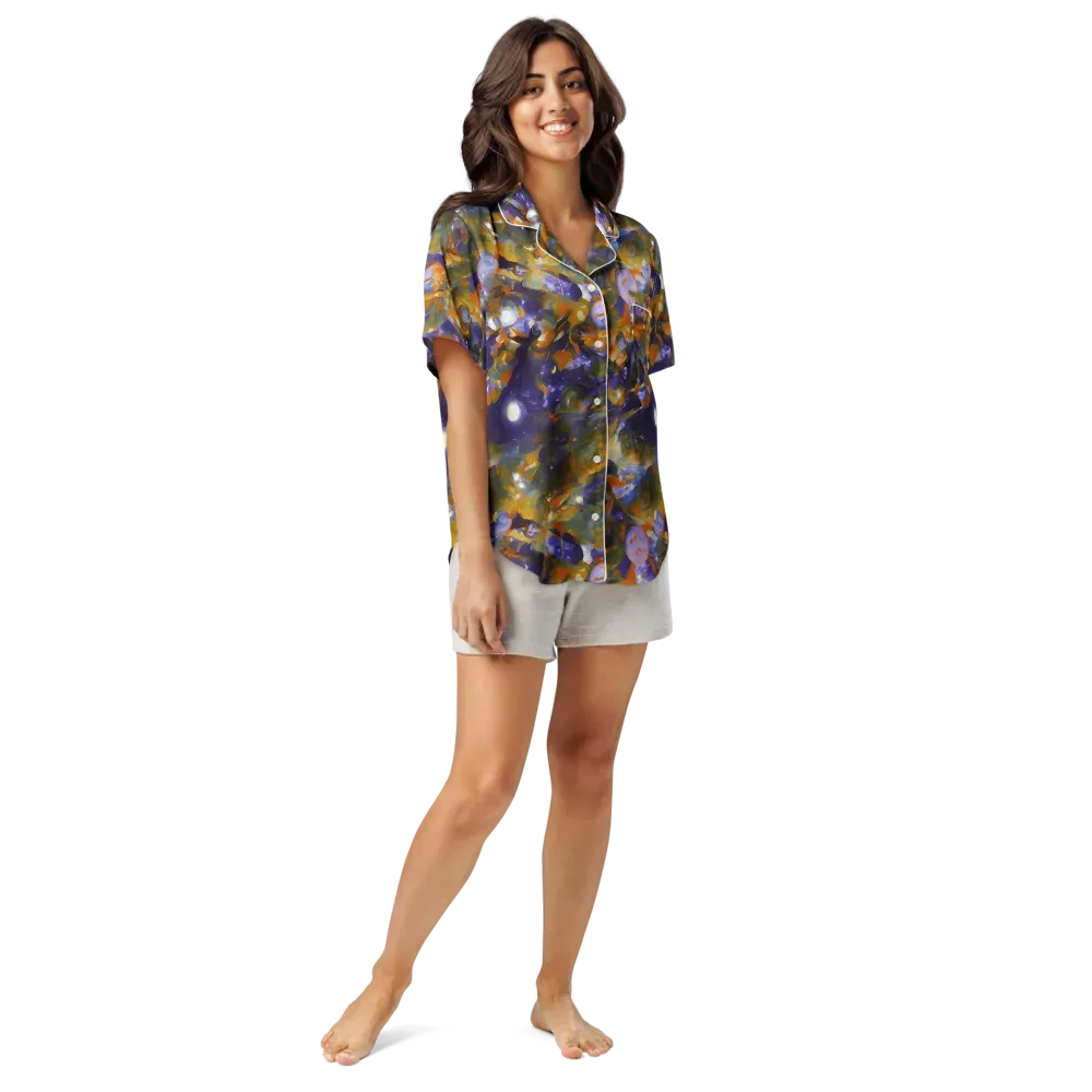 Electric Alchemy on Women's Short Sleeve Pajama Top — Front