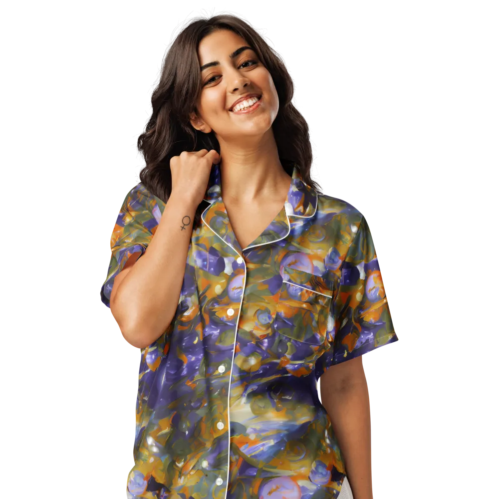 Electric Alchemy on Women's Short Sleeve Pajama Top — Front