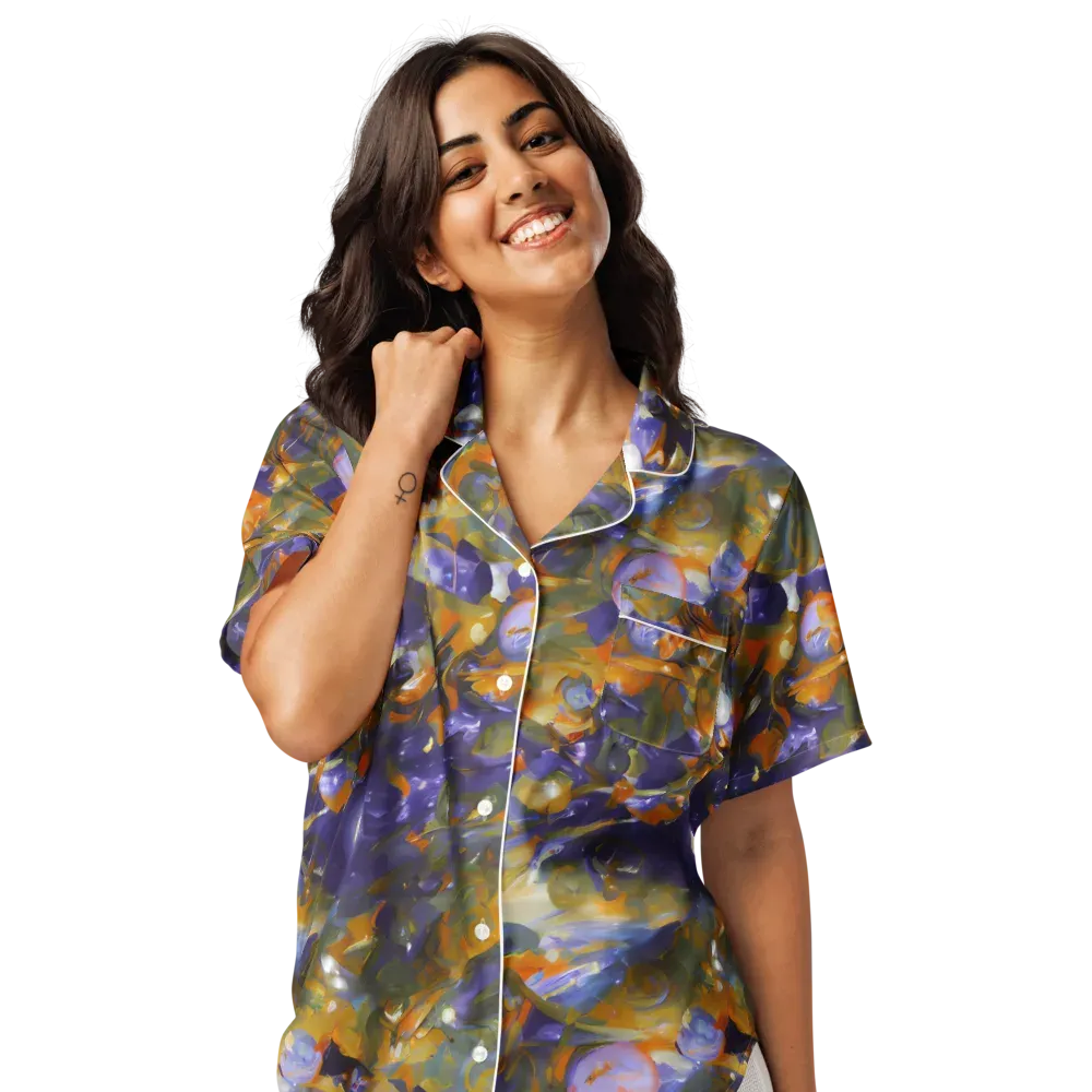 Electric Alchemy on Women's Short Sleeve Pajama Top — Front
