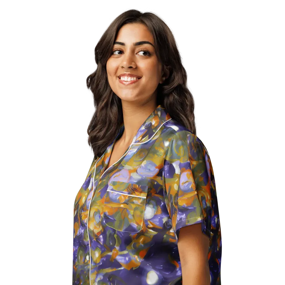 Electric Alchemy on Women's Short Sleeve Pajama Top — Left Front