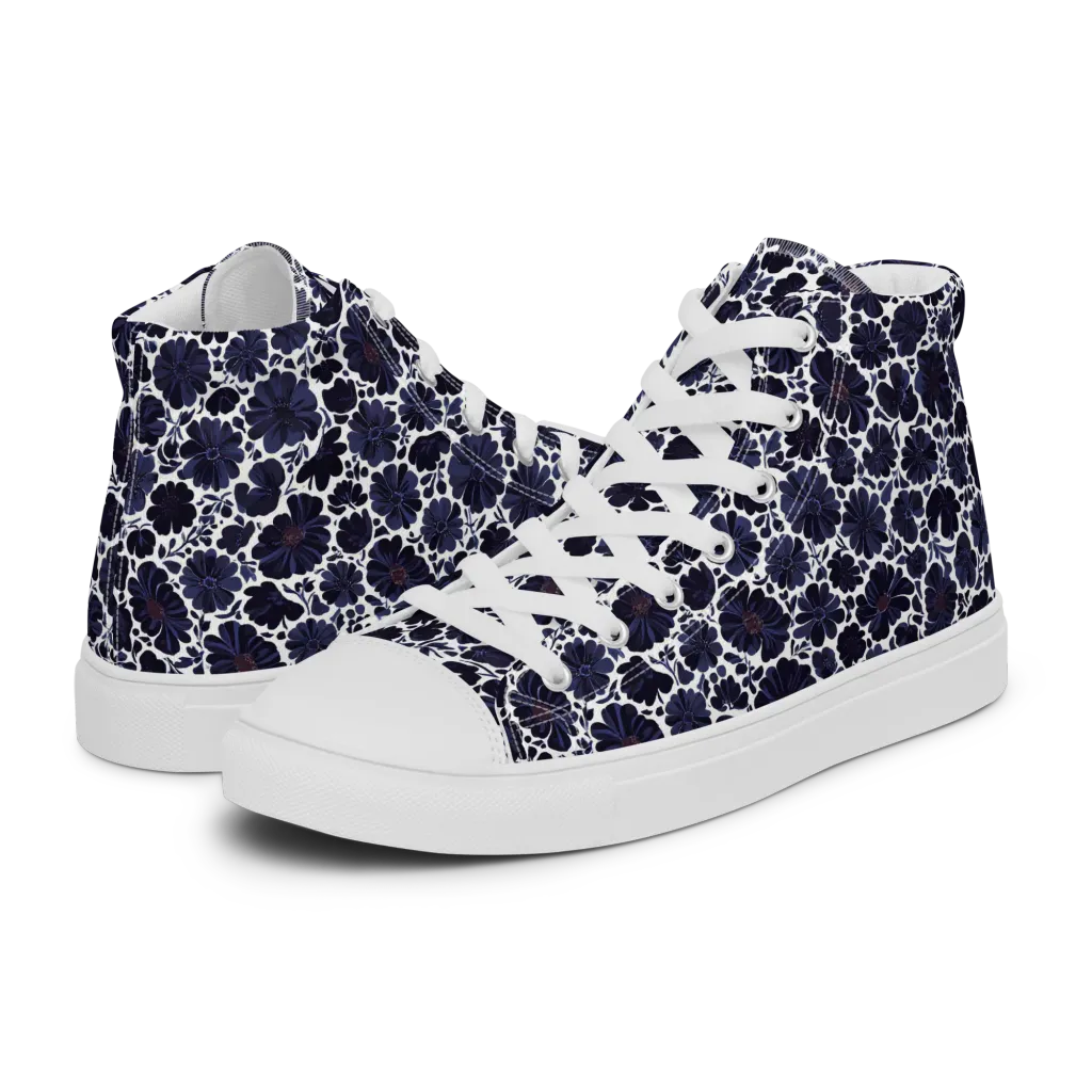 Indigo Bloomfield on Men's High Top Canvas Shoes — Left