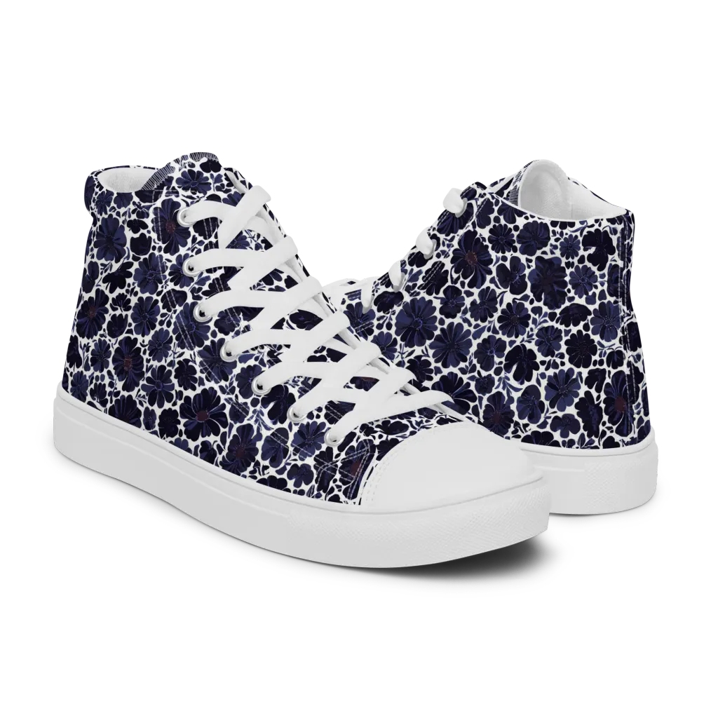 Indigo Bloomfield on Men's High Top Canvas Shoes — Right
