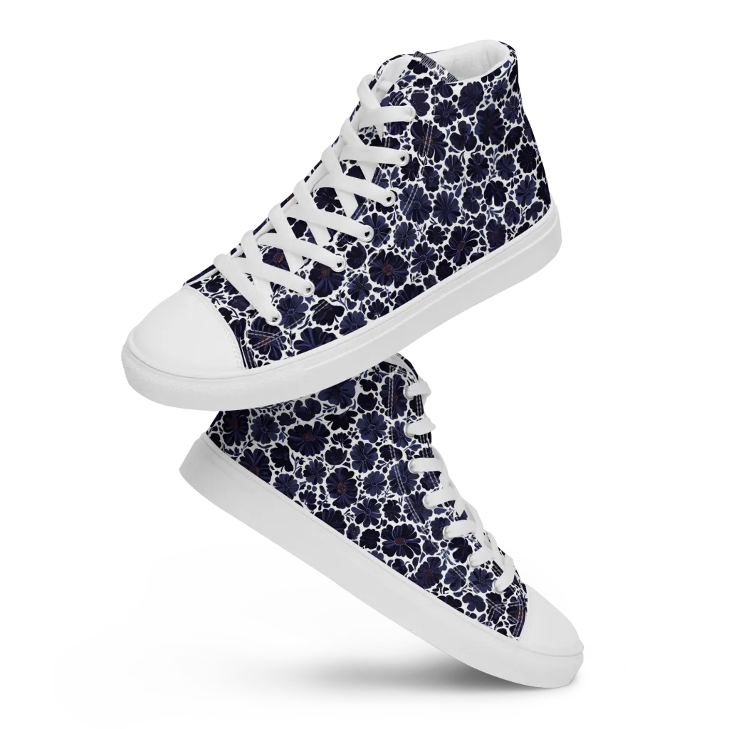 Indigo Bloomfield on Men's High Top Canvas Shoes — Front