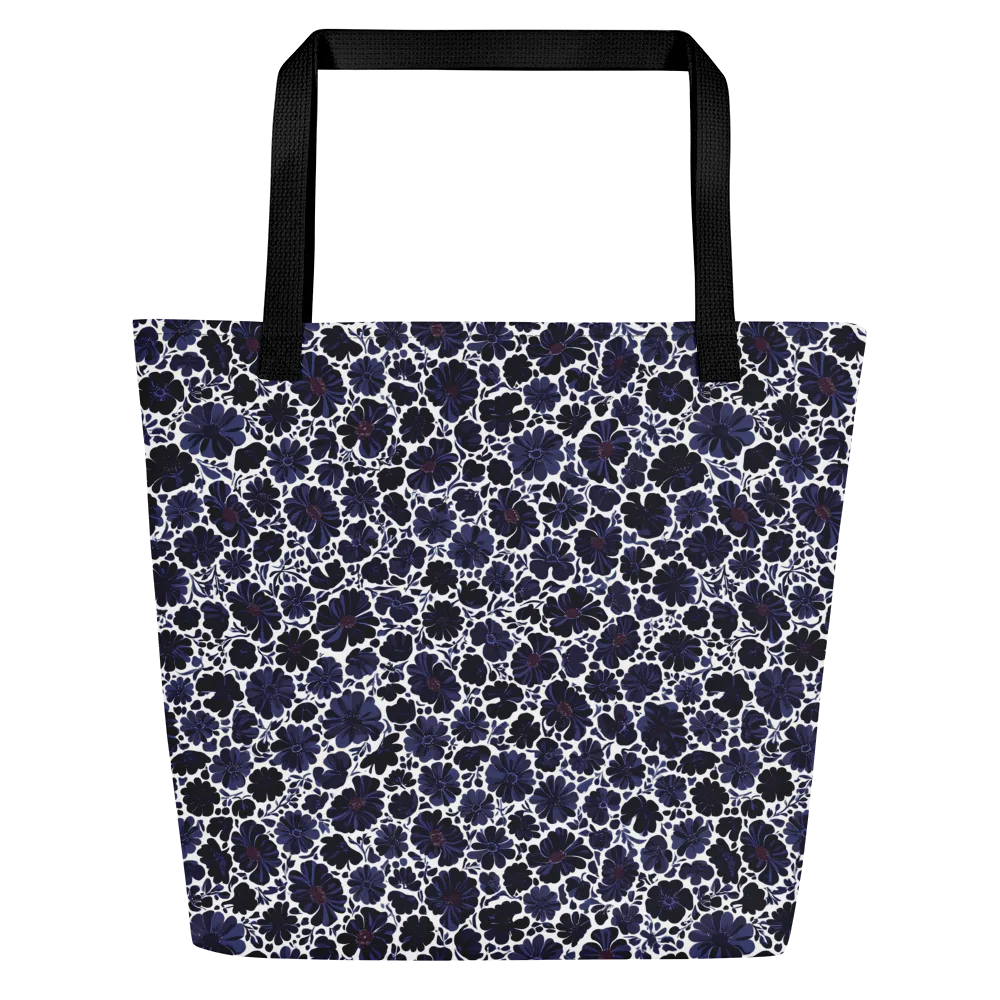 Indigo Bloomfield on Large Tote Bag W/ Pocket — Front