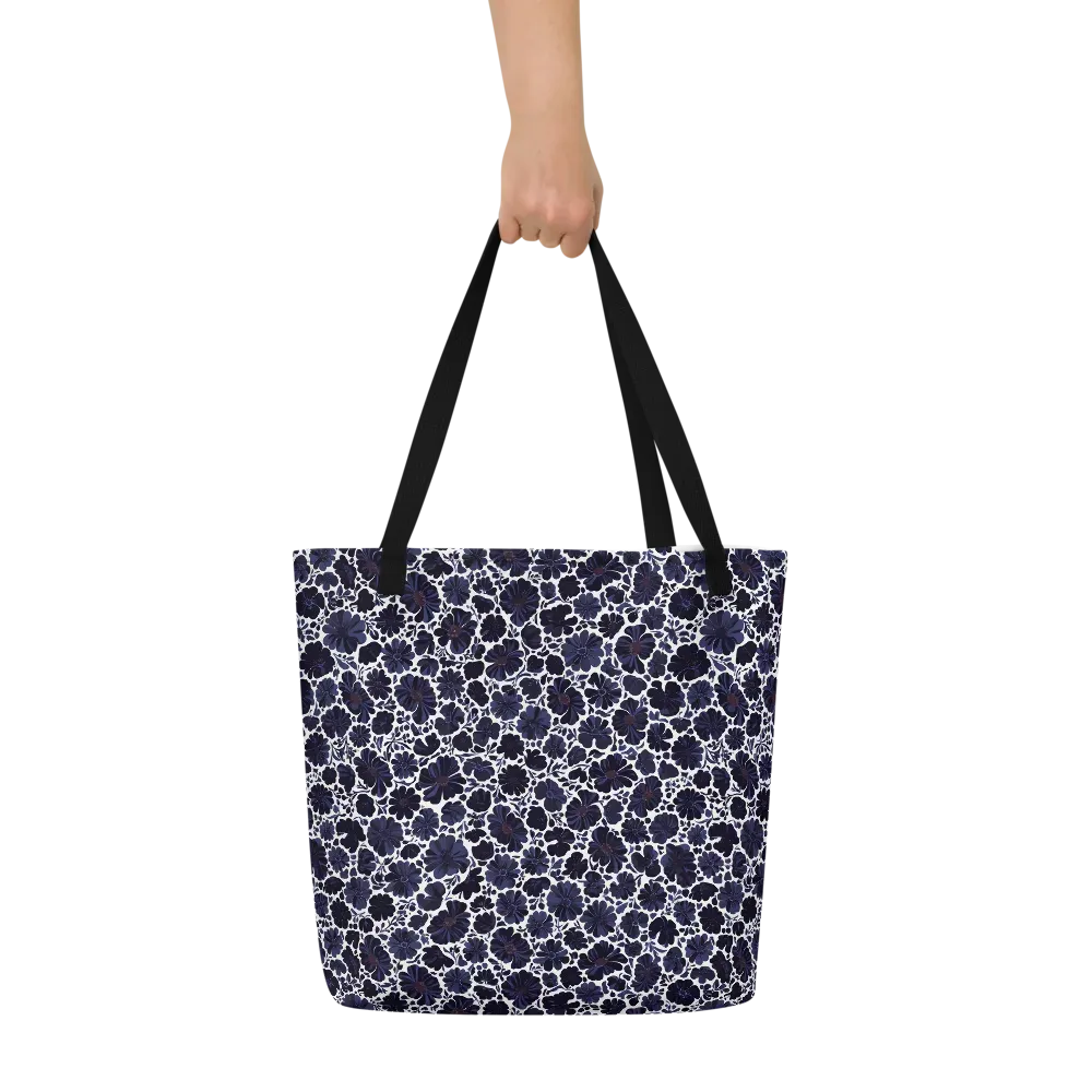 Indigo Bloomfield on Large Tote Bag W/ Pocket — Front