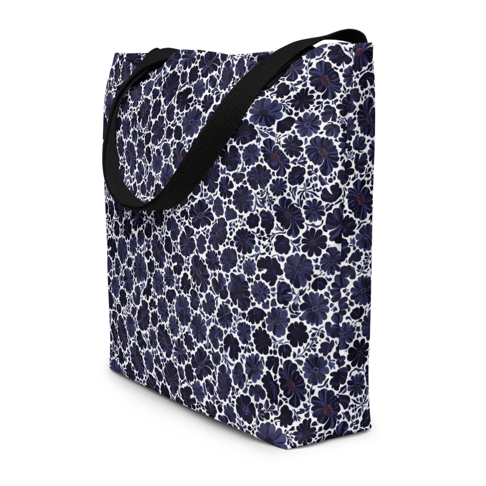 Indigo Bloomfield on Large Tote Bag W/ Pocket — Front