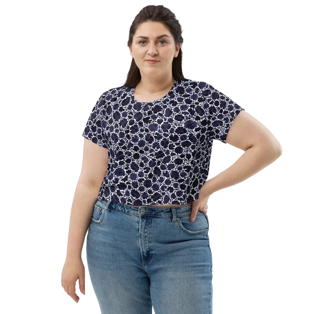 Indigo Bloomfield on Crop Tee — Front