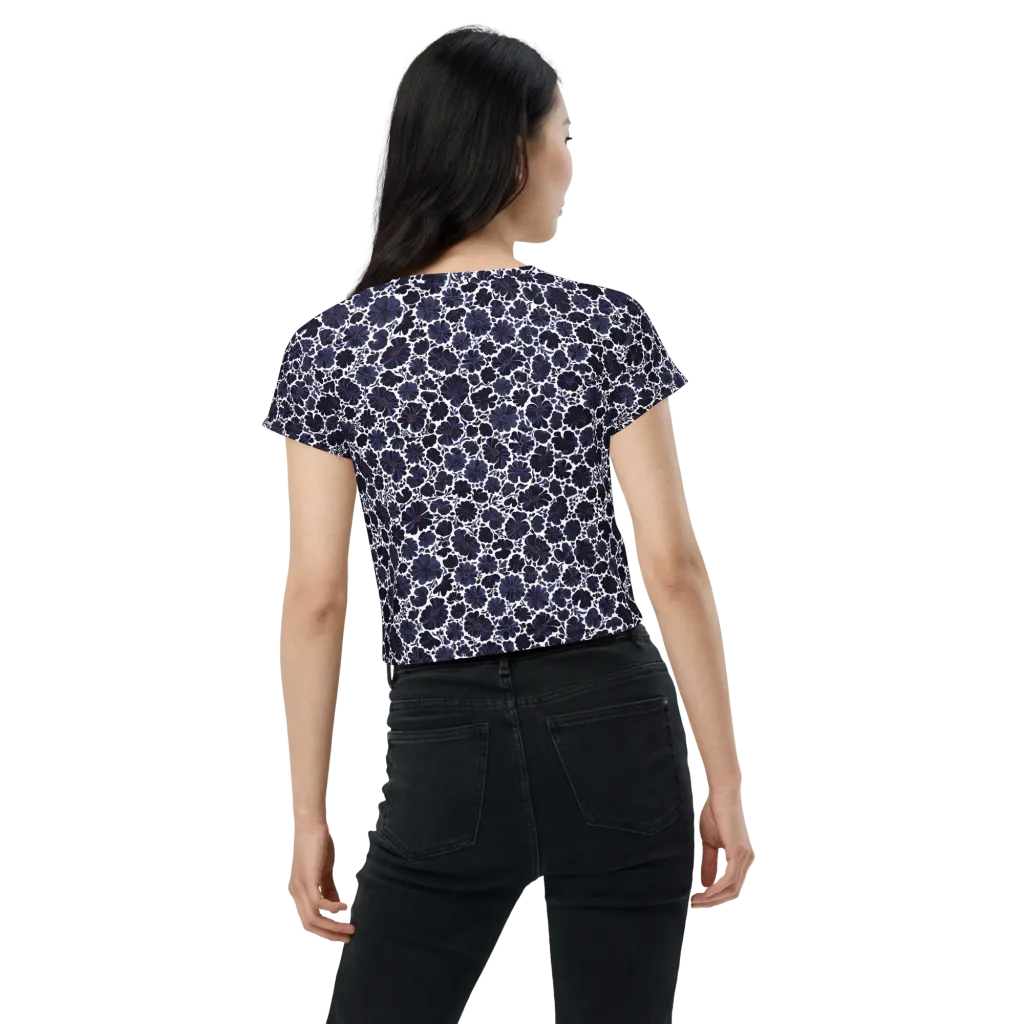 Indigo Bloomfield on Crop Tee — Back