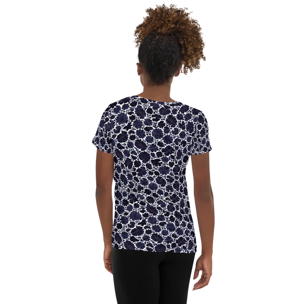 Indigo Bloomfield on Women's Athletic T-Shirt — Back