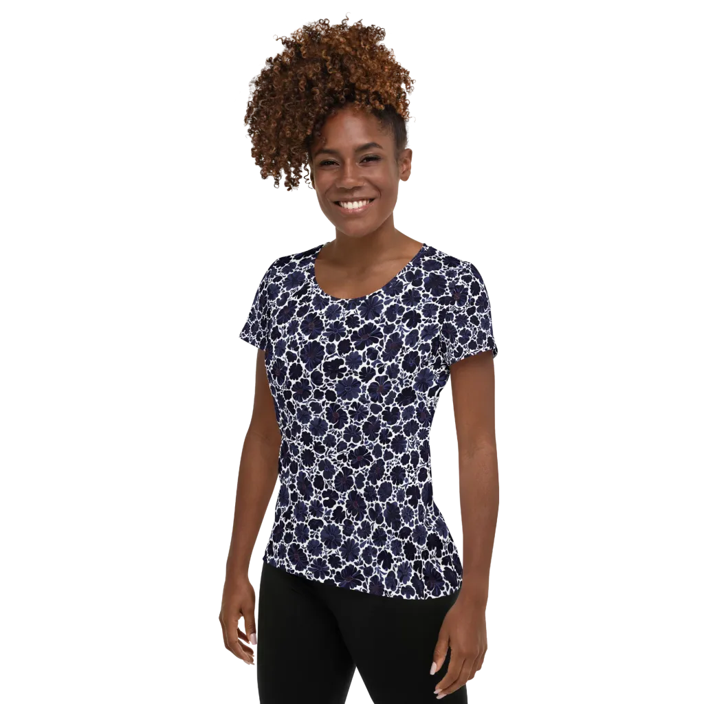 Indigo Bloomfield on Women's Athletic T-Shirt — Left