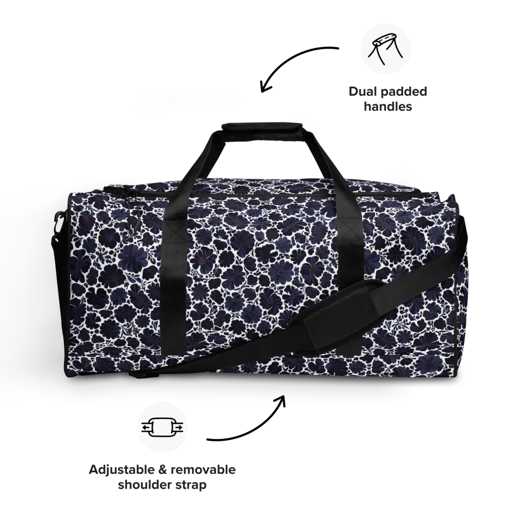 Indigo Bloomfield on Duffle Bag — Front