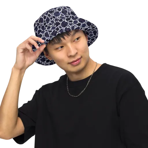Indigo Bloomfield on a Reversible Bucket Hat