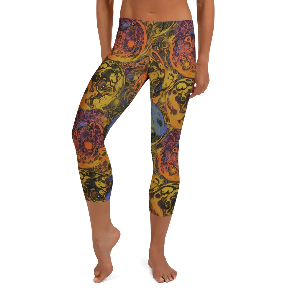 Molten Carnival on Capri Leggings — Front