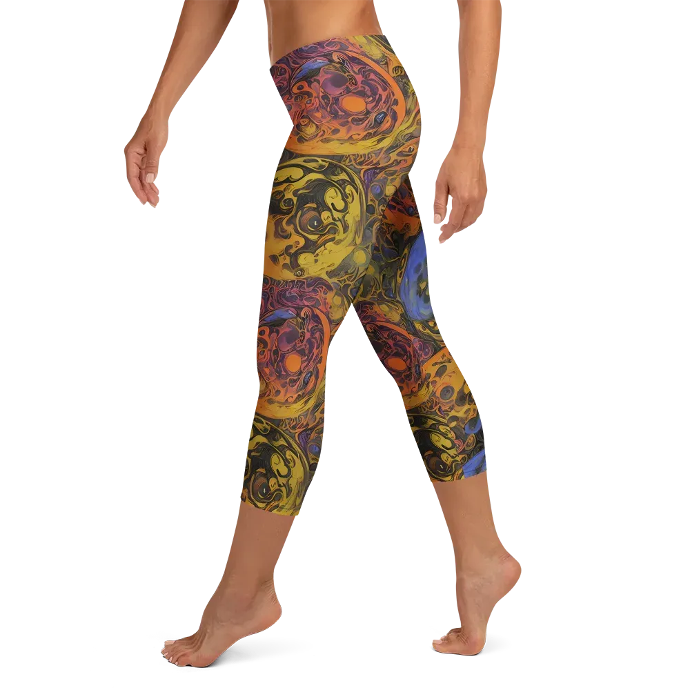 Molten Carnival on Capri Leggings — Left